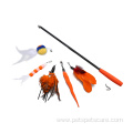 Four-section telescopic feather replacement cat teaser set